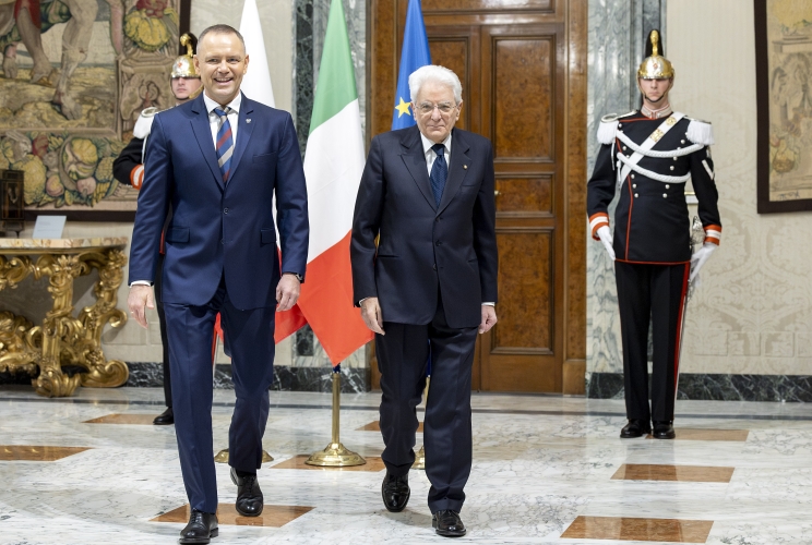 Il Presidente Sergio Mattarella con Karol Nawrocki, Presidente della Repubblica di Polonia