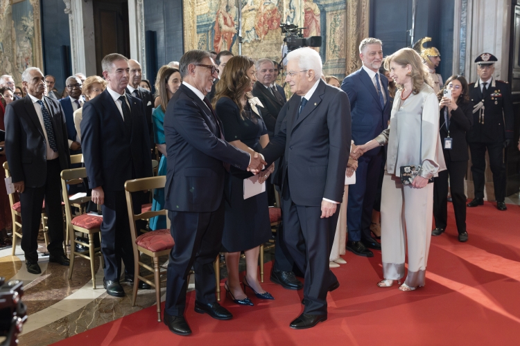Il Presidente Sergio Mattarella nel corso del Concerto eseguito dall’Orchestra del Teatro dell’Opera di Roma, in onore del Corpo Diplomatico accreditato presso lo Stato Italiano in occasione della Festa della Repubblica   

