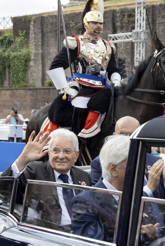 Il Presidente Sergio Mattarella alla Parrata militare