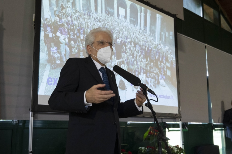 Il Presidente della Repubblica Sergio Mattarella in occasione della visita alla Fondazione Exodus Onlus
