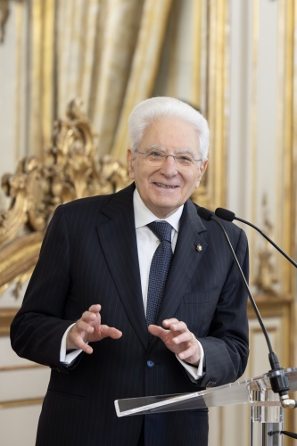 Il Presidente della Repubblica Sergio Mattarella in occasione dell'incontro con una rappresentanza della Marina Militare, nella ricorrenza della Giornata della Marina militare
