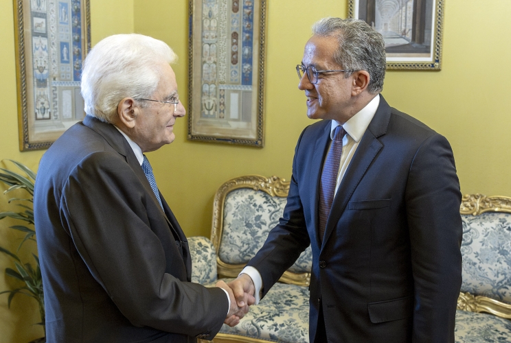 Il Presidente Sergio Mattarella accoglie S.E. il Signor Khaled El-Enany, Direttore Generale dell’UNESCO