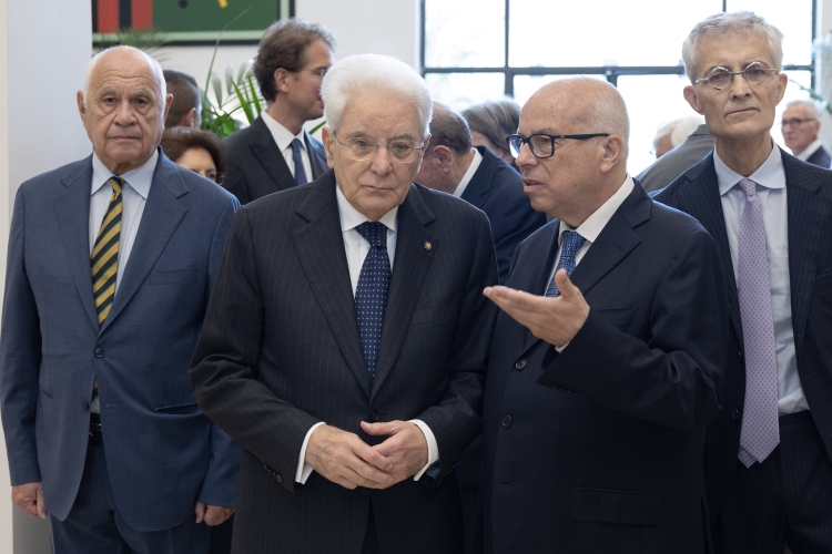 Il Presidente della Repubblica Sergio Mattarella con Giuseppe Meliadò, Presidente della Corte di Appello di Roma, in occasione della cerimonia di inaugurazione della nuova sede della Corte di Appello di Roma e di intitolazione dell’Aula Magna della Corte ai magistrati Mario Amato e Vittorio Occorsio
