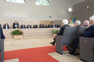 Il Presidente della Repubblica Sergio Mattarella in occasione della cerimonia di inaugurazione della nuova sede della Corte di Appello di Roma e di intitolazione dell’Aula Magna della Corte ai magistrati Mario Amato e Vittorio Occorsio 
