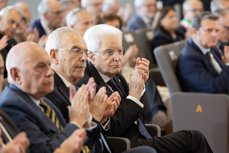 Il Presidente della Repubblica Sergio Mattarella in occasione della cerimonia di inaugurazione della nuova sede della Corte di Appello di Roma e di intitolazione dell’Aula Magna della Corte ai magistrati Mario Amato e Vittorio Occorsio 
