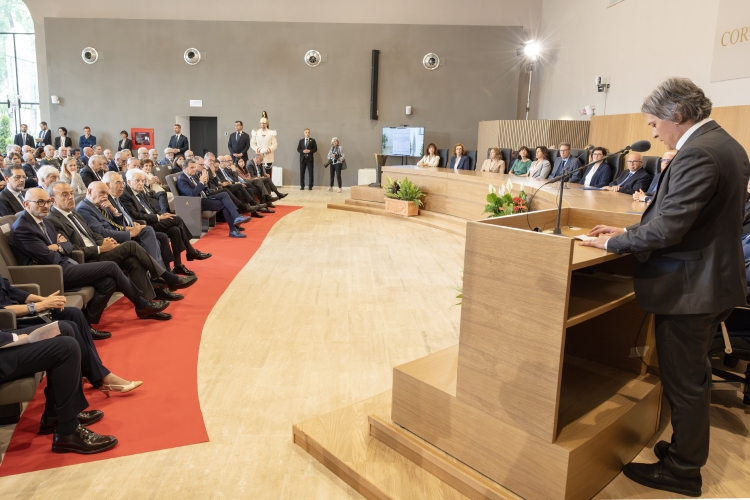 Il Presidente della Repubblica Sergio Mattarella in occasione della cerimonia di inaugurazione della nuova sede della Corte di Appello di Roma e di intitolazione dell’Aula Magna della Corte ai magistrati Mario Amato e Vittorio Occorsio 
