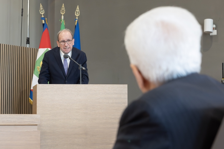 Il Presidente della Repubblica Sergio Mattarella in occasione della cerimonia di inaugurazione della nuova sede della Corte di Appello di Roma e di intitolazione dell’Aula Magna della Corte ai magistrati Mario Amato e Vittorio Occorsio 
