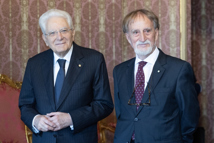 Il Presidente della Repubblica Sergio Mattarella con Roberto Antonelli, Presidente dell’Accademia Nazionale dei Lincei,in occasione dell'Adunanza solenne di chiusura dell’anno accademico 2025-2026 dell’Accademia Nazionale dei Lincei
