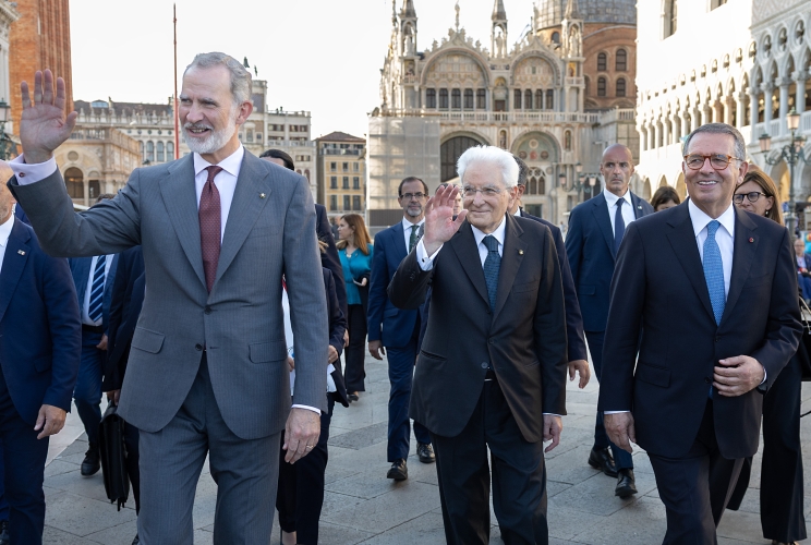 Il Presidente Sergio Mattarella con S.M. Felipe VI, Re di Spagna e  Antonio José Seguro, Presidente della Repubblica Portoghese