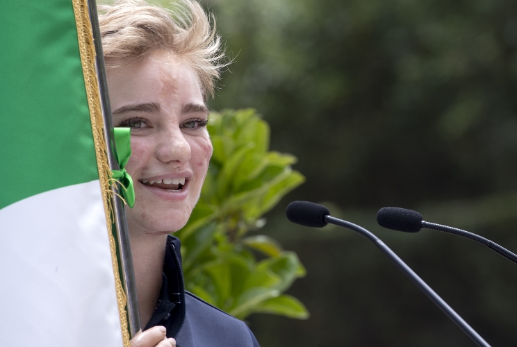 L'intervento dell'atleta Beatrice Vio alla cerimonia di consegna della bandiera agli atleti italiani in partenza per i Giochi Olimpici e Paralimpici di Tokyo 2020