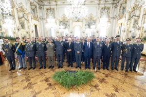 Il Presidente della Repubblica Sergio Mattarella in occasione dell'incontro con una rappresentanza della Guardia di Finanza, in occasione del 252° anniversario della costituzione del Corpo   
