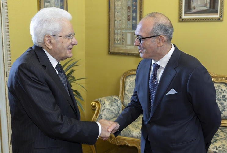 Il Presidente Sergio Mattarella accoglie Roberto Ginex, Presidente dell'INPGI - Istituto nazionale di previdenza dei giornalisti italiani