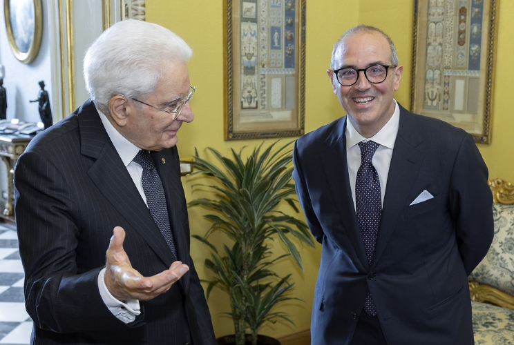 Il Presidente Sergio Mattarella accoglie Roberto Ginex, Presidente dell'INPGI - Istituto nazionale di previdenza dei giornalisti italiani