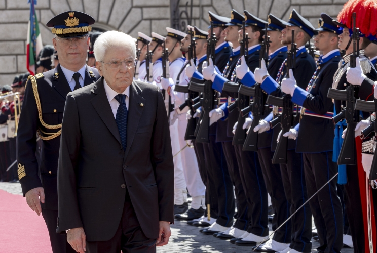 Il Presidente Sergio Mattarella a Montecitorio in occasione dell'intervento alla seduta solenne di Camera e Senato per gli 80 anni dell’apertura dei lavori dell’Assemblea Costituente