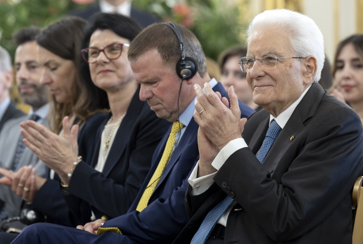 Il Presidente Sergio Mattarella in occasione dell'ncontro con il Direttivo della Commissione “Fulbright" - Commissione per gli Scambi Culturali tra Italia e Stati Uniti