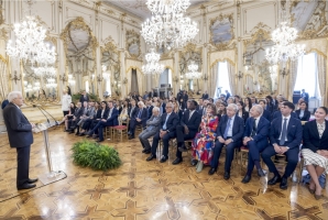 Il Presidente Sergio Mattarella nel corso dell'incontro con il Direttivo della Commissione “Fulbright" - Commissione per gli Scambi Culturali tra Italia e Stati Uniti.