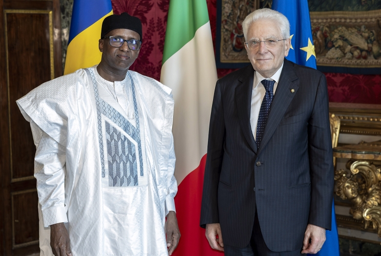 Il Presidente Sergio Mattarella con S.E. Signor Yussuf Abassalah, nuovo Ambasciatore della Repubblica del Ciad, in occasione della presentazione delle Lettere credenziali