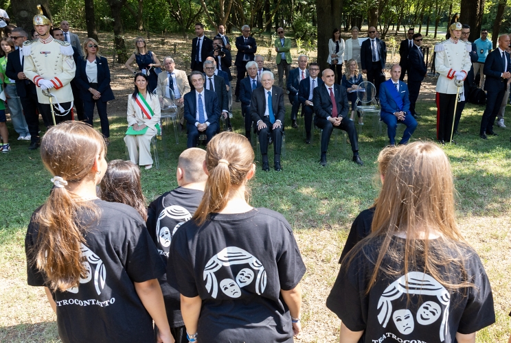 Il Presidente Sergio Mattarella in occasione del 50° anniversario dell’incidente industriale dell’ICMESA (Industrie Chimiche Meda Società Azionaria)