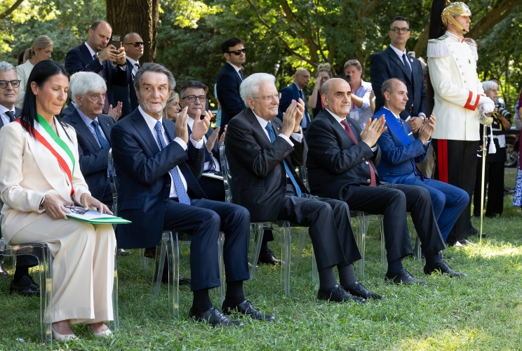 Il Presidente Sergio Mattarella in occasione del 50° anniversario dell’incidente industriale dell’ICMESA (Industrie Chimiche Meda Società Azionaria)