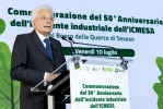 Il Presidente Mattarella alla cerimonia in occasione del 50° anniversario del disastro dell'ICMESA