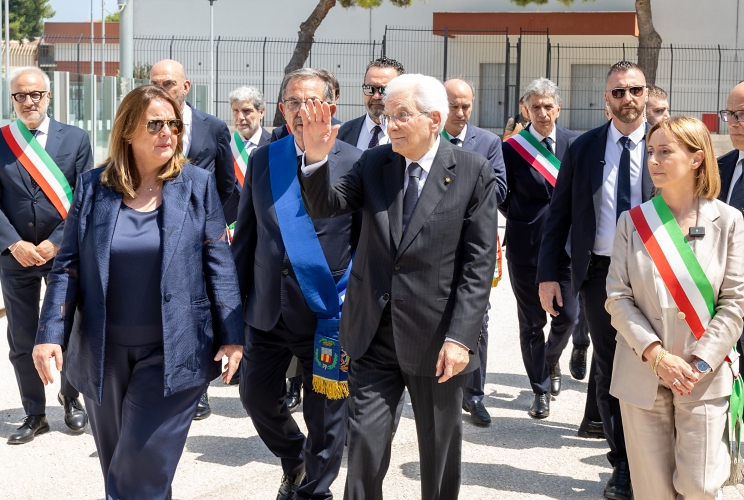 Il Presidente Sergio Mattarella in occasione della cerimonia di commemorazione delle vittime dell’incidente ferroviario di Andria-Corato