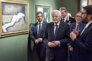 Il Presidente Mattarella alla inaugurazione della mostra “Novecento italiano – opere dalla collezione Generali”