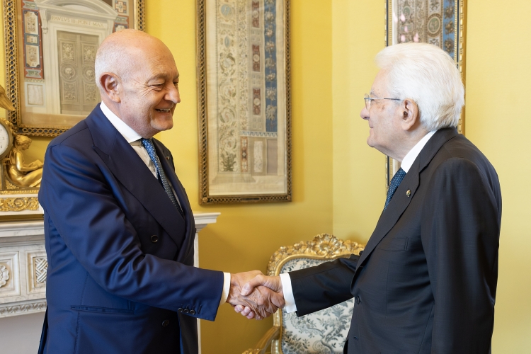 Il Presidente Sergio Mattarella incontra Augusto dell'Erba, Presidente di Federcasse - Federazione Italiana Banche di Credito Cooperativo
