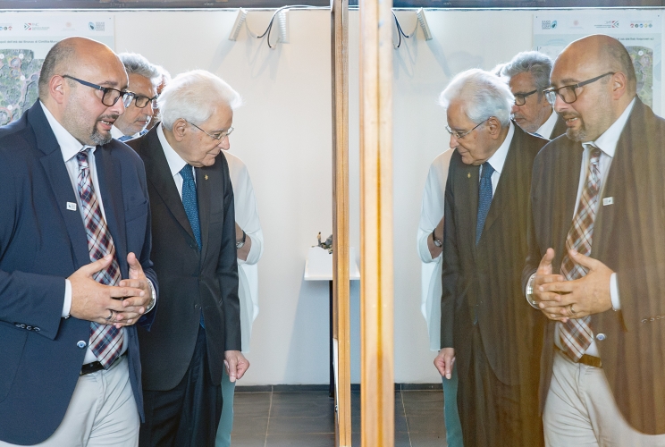 Il Presidente Sergio Mattarella accompagnato da Carmine Vitale, Direttore f.f. dell’Ente Parco Nazionale Isola di Pantelleria visita il Museo Geonaturalistico