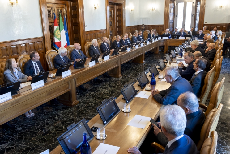 Il Presidente Sergio Mattarella nel corso della alla cerimonia commemorativa del Consigliere istruttore del Tribunale di Palermo, Rocco Chinnici