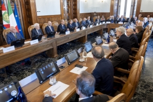 Il Presidente Sergio Mattarella nel corso della alla cerimonia commemorativa del Consigliere istruttore del Tribunale di Palermo, Rocco Chinnici