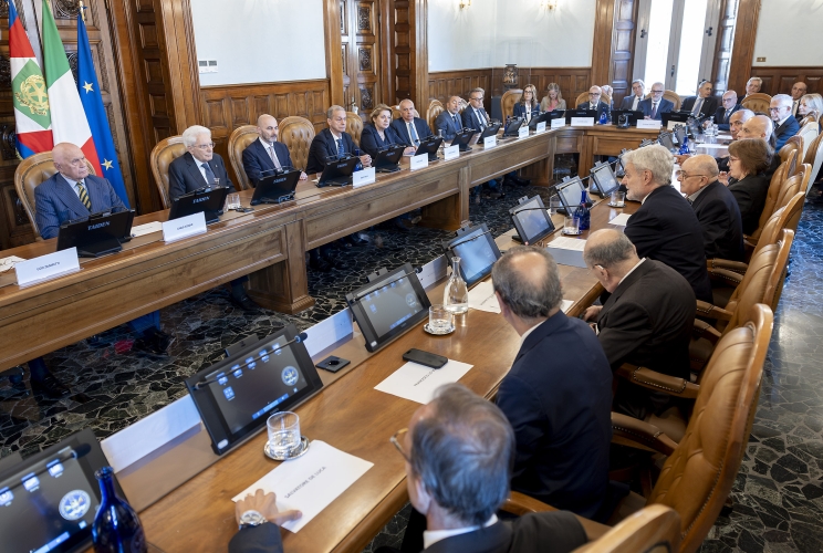 Il Presidente Sergio Mattarella nel corso della alla cerimonia commemorativa del Consigliere istruttore del Tribunale di Palermo, Rocco Chinnici