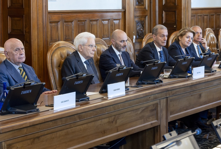 Il Presidente Sergio Mattarella nel corso della alla cerimonia commemorativa del Consigliere istruttore del Tribunale di Palermo, Rocco Chinnici
