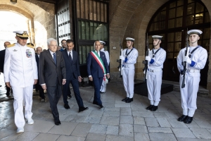 Taranto, il Presidente Mattarella al Castello aragonese in occasione dell'apertura dei XX Giochi del Mediterraneo Taranto 2026.