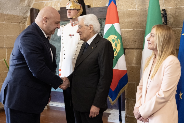 Il Presidente della Repubblica Sergio Mattarella accoglie Joseph Aoun Presidente del Libano in occasione della cerimonia di apertura dei XX Giochi del Mediterraneo Taranto 2026  

