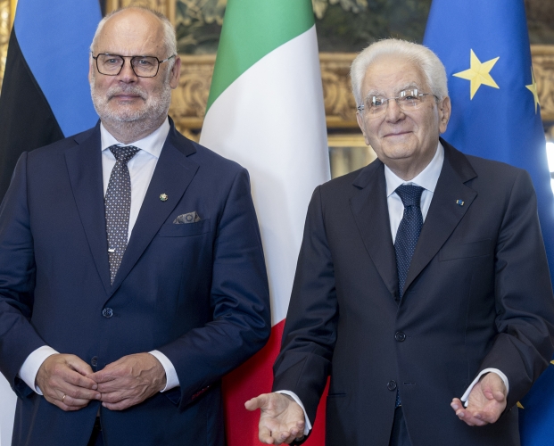 Il Presidente Sergio Mattarella con il Presidente della Repubblica di Estonia, S.E. il Signor Alar Karis