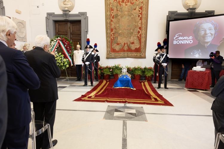 Il Presidente della Repubblica Sergio Mattarella interviene alle Esequie di Stato, in forma laica, dell’On. Dott.ssa Emma Bonino 
