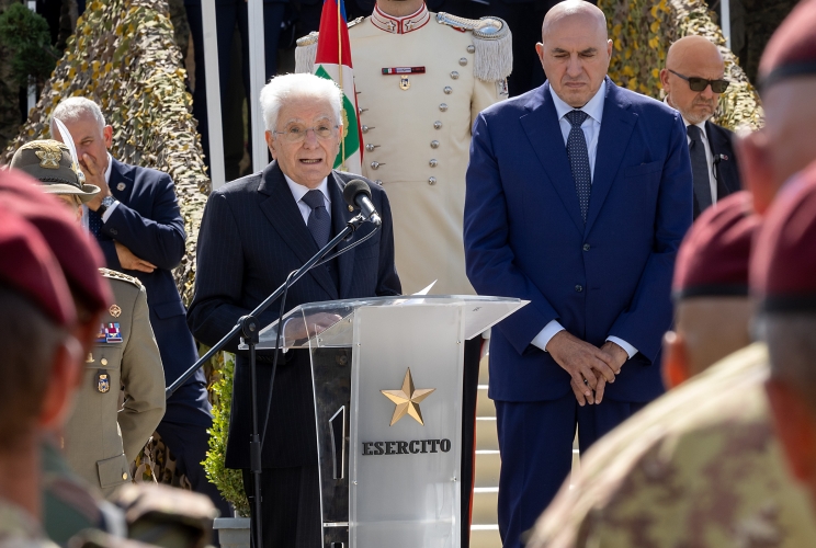 Il Presidente Sergio Mattarella in occasione dell'esercitazione “AEGIS 26” dell’Esercito italiano presso il Poligono di Monte Romano