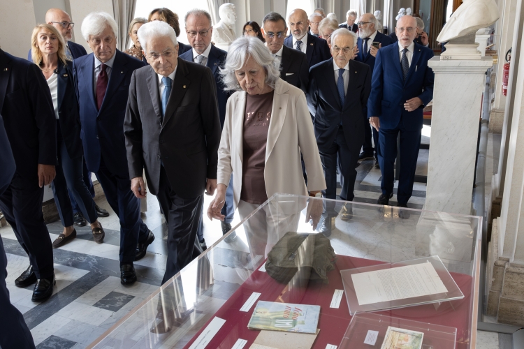 Il Presidente della Repubblica Sergio Mattarella interviene alla cerimonia in forma ufficiale, in occasione della 2^ Giornata degli Internati italiani nei campi di concentramento tedeschi durante la seconda Guerra mondiale 
