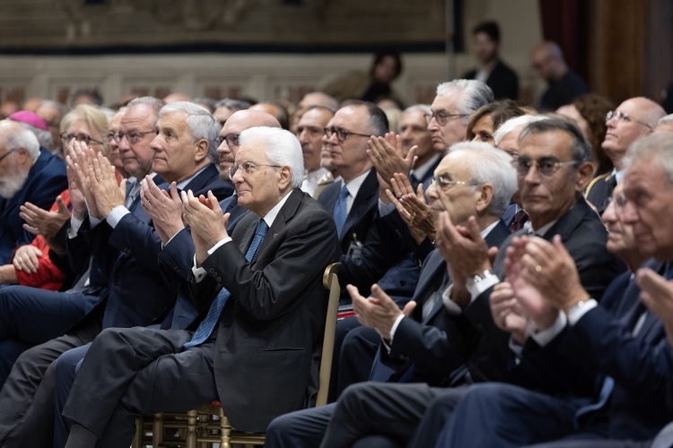 Il Presidente della Repubblica Sergio Mattarella interviene alla cerimonia in forma ufficiale, in occasione della 2^ Giornata degli Internati italiani nei campi di concentramento tedeschi durante la seconda Guerra mondiale 
