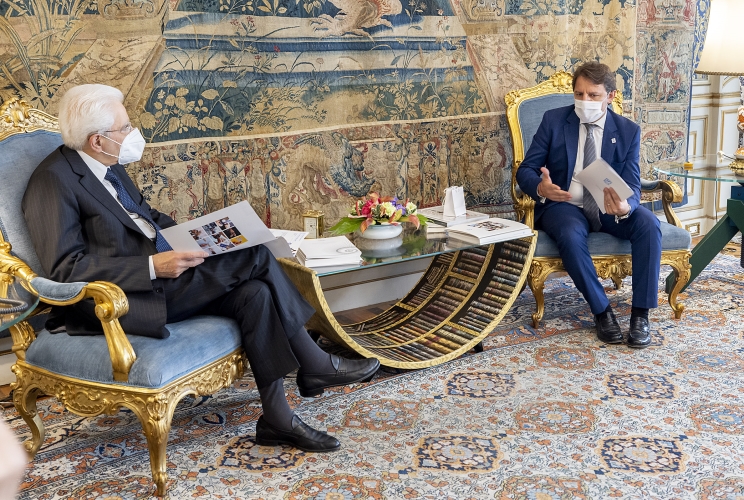 Il Presidente Sergio Mattarella con Pasquale Tridico,  Presidente dell’INPS