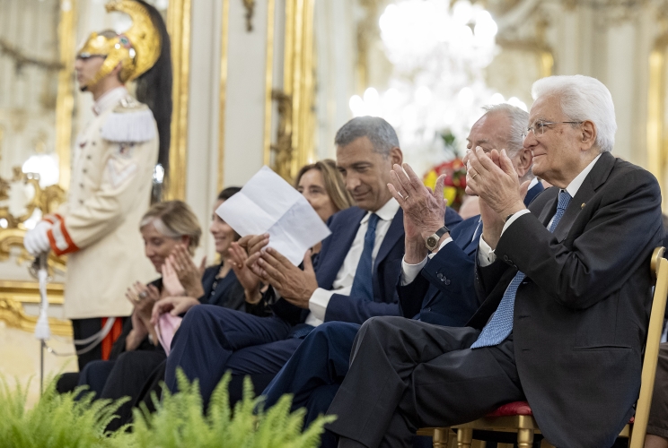 Il Presidente Sergio Mattarella in occasione della presentazione del Premio "Le Maschere del Teatro Italiano"