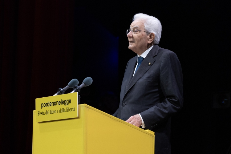 Il Presidente della Repubblica Sergio Mattarella in occasione della 27^ edizione di Pordenonelegge – Festa del libro e della libertà 
