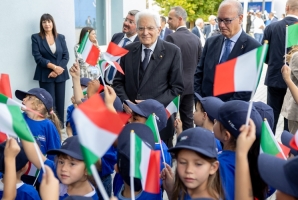 Il Presidente Sergio Mattarella nel corso dell'inaugurazione dell’anno scolastico 2026/2027, presso l’Istituto Omnicomprensivo “Sergio Marchionne" di Amatrice