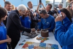 Mattarella visita i laboratori degli studenti ad Amatrice