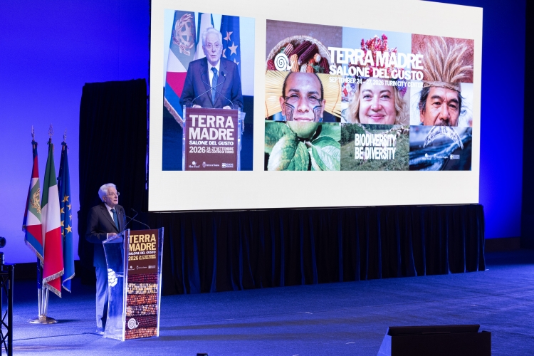 Il Presidente della Repubblica Sergio Mattarella in occasione della cerimonia “Terra Madre e Salone del gusto”