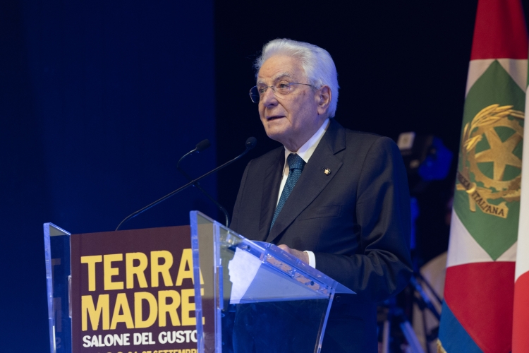 Il Presidente della Repubblica Sergio Mattarella in occasione della cerimonia “Terra Madre e Salone del gusto”