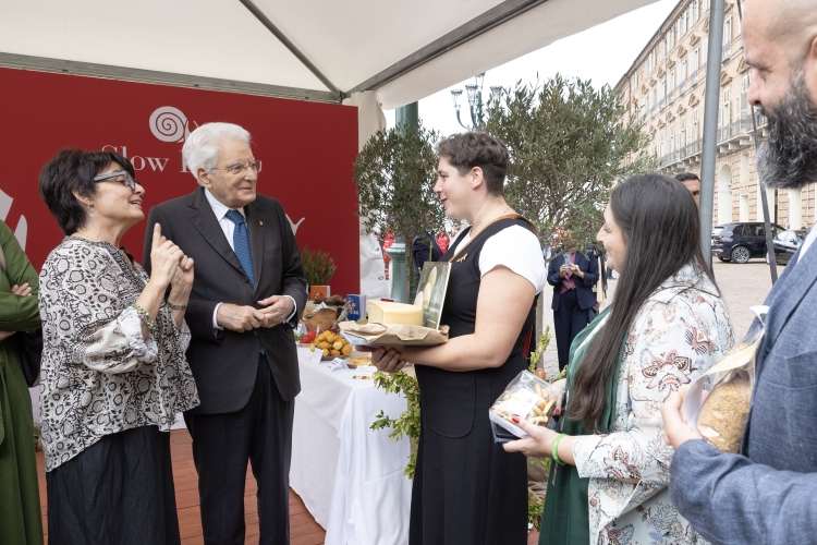 Il Presidente della Repubblica Sergio Mattarella in occasione della cerimonia “Terra Madre e Salone del gusto”
