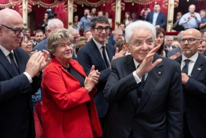 Il Presidente Sergio Mattarella alla cerimonia in occasione del 120° anniversario di fondazione della Confederazione Generale Italiana del Lavoro - CGIL
