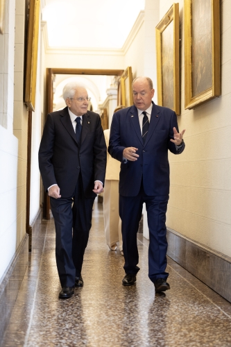 Il Presidente della Repubblica Sergio Mattarella con S.A.S. il Principe, Alberto II di Monaco, in occasione della visita di Stato