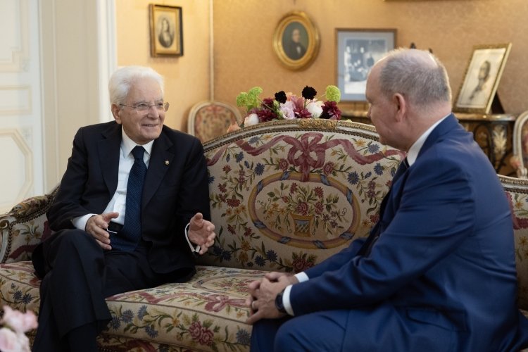 Il Presidente della Repubblica Sergio Mattarella con S.A.S. il Principe, Alberto II di Monaco, in occasione della visita di Stato